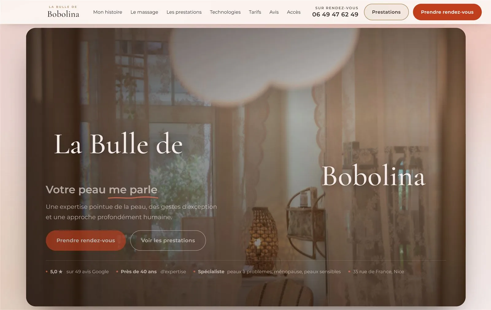 Le site de La Bulle de Bobolina sur ordinateur