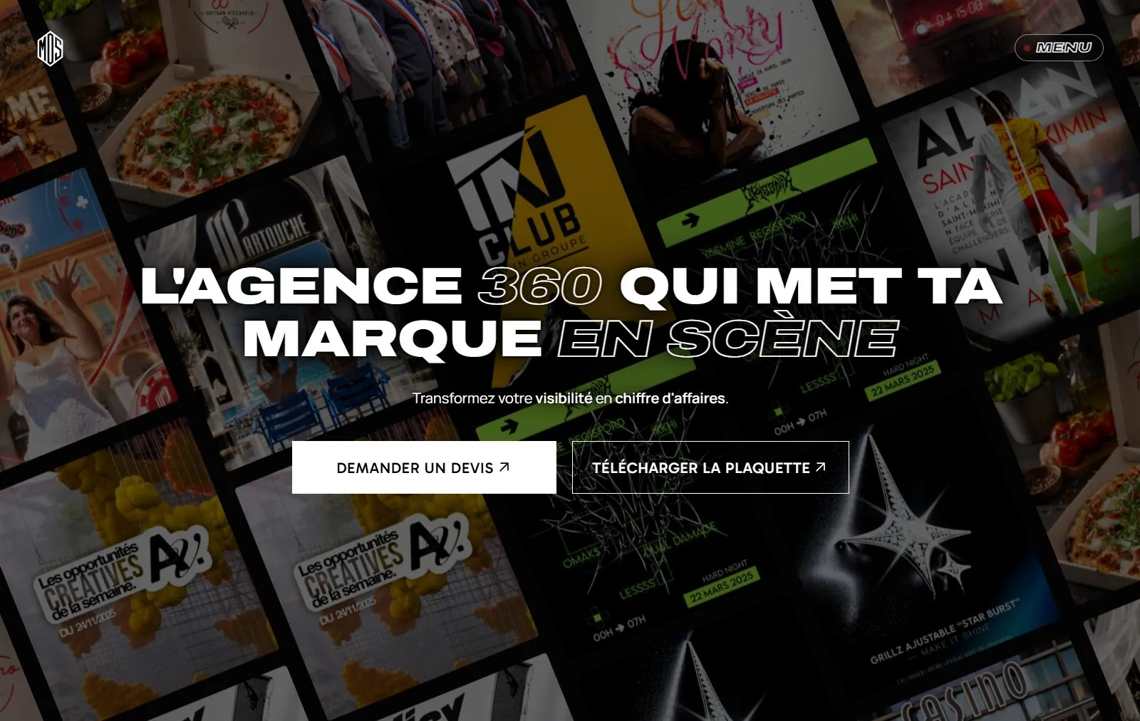 Le site de Mosco Agency sur ordinateur